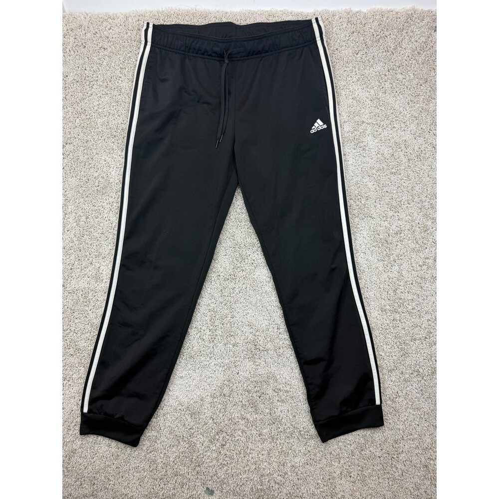 adidas Men's XL Black 3 Stripes Jogger Track Pants Primegreen Drawstring
